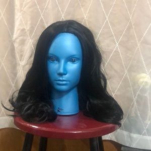 NWT synthetic wig, wavy black, makes a long V